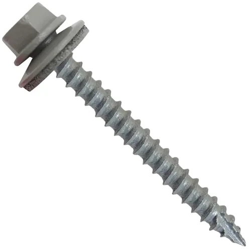Vista 85 de TORNILLOS PARA TECHOS DE METAL #14: (250) Tornillos x 1" ABC GRIS Tornillo para techo de chapa metálica con cabeza hexagonal y arandela.