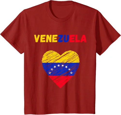 Vista 79 de Camiseta con la bandera venezolana con corazón de Venezuela, Negro
