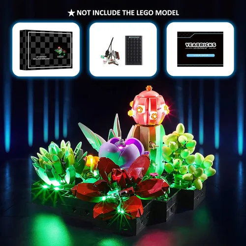 Vista 5 de YEABRICKS Luz LED para Lego-10309 Creator Succulents Modelo de bloques de construcción (juego de Lego no incluido)