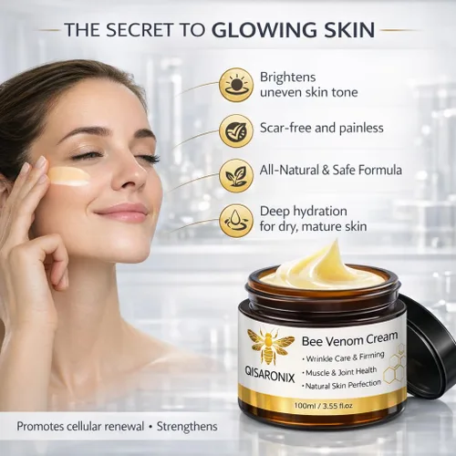 Vista 3 de Bee Venom Cream 2 unidades – Hidratante diario ligero para cara, cuello y cuerpo – Crema cosmética de absorción rápida, no grasa para la comodidad