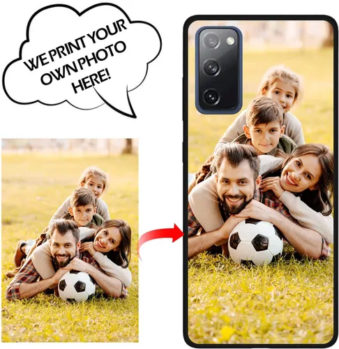 Vista 5 de Funda de teléfono con foto personalizada para Samsung Galaxy S20 FE 5G con imagen, texto, logotipo, nombre, delgada, suave, cubierta negra, regalo