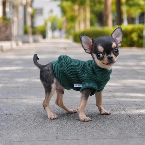 Vista 5 de LOPHIPETS - Suéteres ligeros para perros pequeños para cachorros, ropa de Chihuahua y Yorkie para cachorros - Atrovirene/XXS verde (atrovirens)