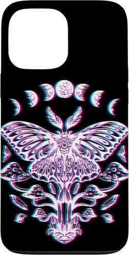 Vista 23 de Funda Glitch para iPhone 15 Glitch Lunar Moth Fases Cristales Setas