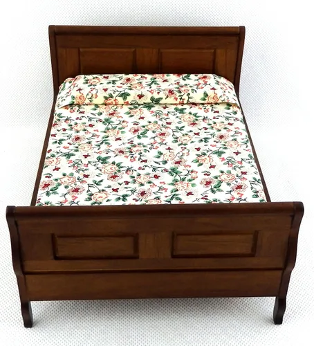 Vista 3 de Cama de trineo Davis en miniatura para casa de muñecas