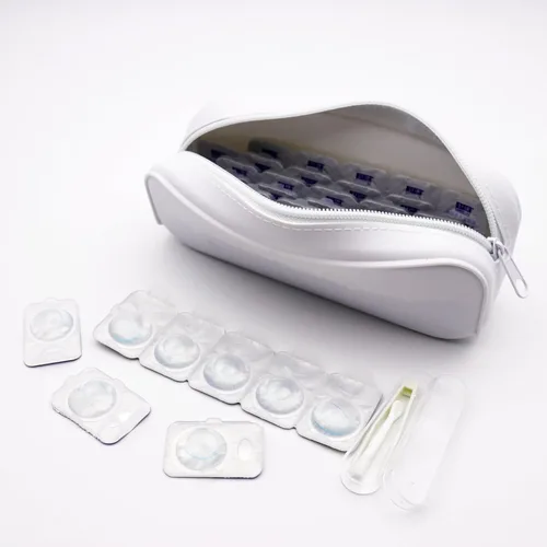 Vista 10 de P-40 organizador diario para lentes de contacto, estuche de viaje diario para lentes de contacto, dispensador de lentes de contacto desechable