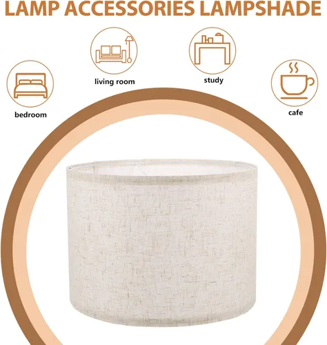 Vista 6 de Didiseaon Pantalla para lámparas de mesa, pantalla decorativa de tela, luz de repuesto, fácil de instalar