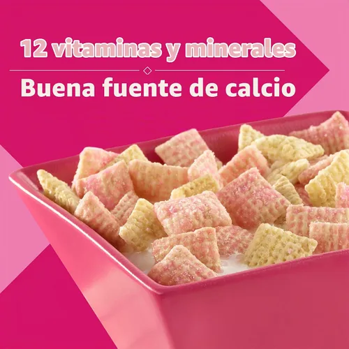 Vista 4 de Cereal Chex de Fresa y Vainilla, cereales para el desayuno sin gluten, hechos con grano integral, 12.4 onzas