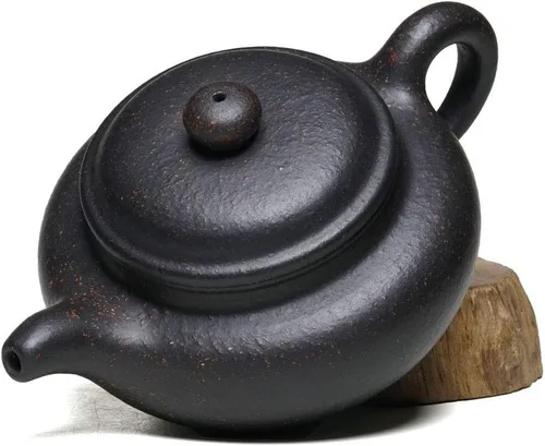 Vista 2 de Tetera 8.6oz té chino gongfu genuino negro arcilla Zisha Classics Pot Infusers té