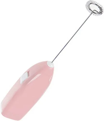 Vista 4 de Batidora de mano eléctrica, sin cable, pequeña batidora de mano de metal de plástico para el hogar, hotel, cafetería (rosa)