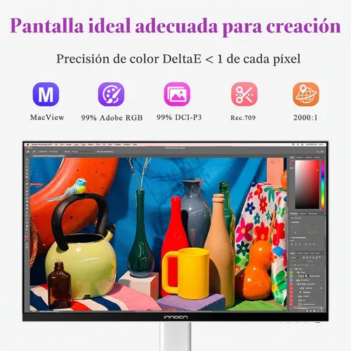 Vista 6 de INNOCN Monitor de 27" 4K 120Hz HDR500 USB-C 90W para MacBook/Mac mini