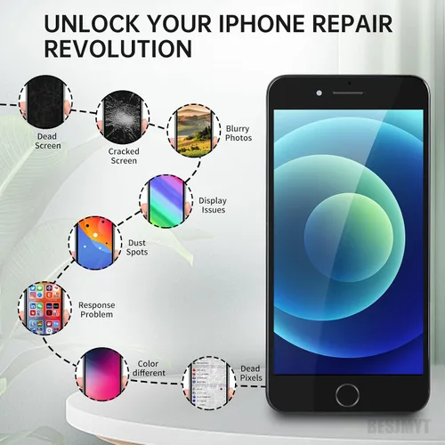 Vista 4 de Pantalla de repuesto para iPhone 7 Plus con botón de inicio de 5,5 pulgadas, color negro LCD Display Digitizer 3D Touch Full Assembly with Front