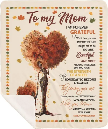 Vista 15 de Manta personalizada para mamá de hija e hijo, manta personalizada para el día de la madre con nombres de los niños, manta con texto en inglés «To My