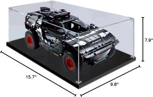 Vista 9 de Vitrina acrílica para Lego Car RS Q e-tron 42160 - Escaparate, protege y decora tu modelo con almacenamiento a prueba de polvo, coleccionables