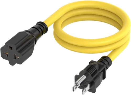 Vista 9 de Cable adaptador de hoja T de 1 pie y 15 amperios para el hogar a 20 Amp T NEMA 5-15P a 5-20R 5-15R 6-15R 6-20R (4 en 1) Cable adaptador de enchufe