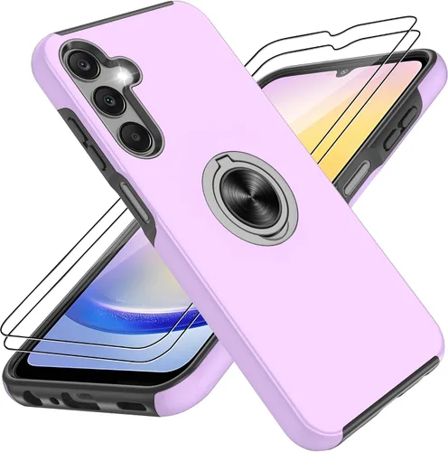 Vista 45 de Gritup Funda para Pixel 6A con protector de pantalla HD, soporte de anillo magnético 360 para Google Pixel 6A, color negro