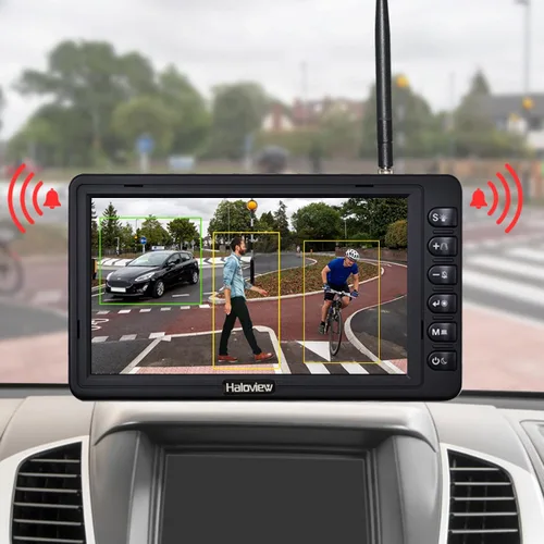 Vista 4 de Haloview S7P AI System 720P HD RV Cámara de respaldo inalámbrica Sistema de cámara de observación DVR incorporado y adaptador de sistema de monitor