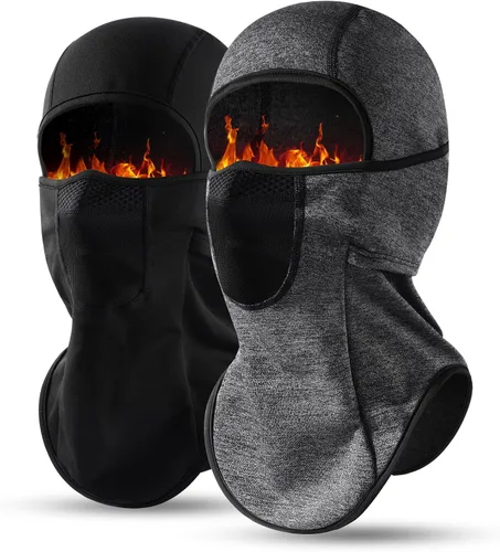 Vista 17 de Ski Mask Balalclava Windproof Face Mask Warm Fleece Neck Cover for Cold Weather Helmet Hood for Men & Women A01-negro