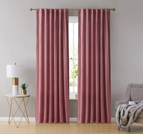 Vista 5 de HLC.ME Lopez - Paneles de cortinas de terciopelo con pestaña trasera y bolsillo para cortinero, para dormitorio y sala de estar, juego de 2 paneles