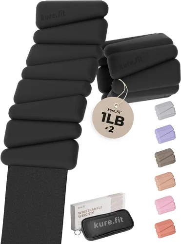 Vista 19 de Peso para Pilates Pesas ajustables para muñeca y tobillo para mujeres Brazaletes con peso 1 libra/ 2 libras cada una (Juego de 2) Juego de 2