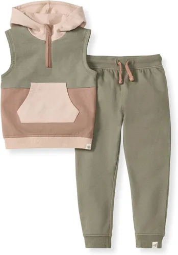 Vista 19 de Burt's Bees Baby conjunto de camisa y pantalón para bebé niño, conjunto de camiseta de manga larga y pantalón, 100% algodón orgánico Lavado de ácido