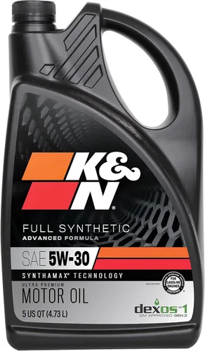Vista 2 de K&N Aceite de motor: Aceite de motor sintético 5W-30: protección premium, alto kilometraje, 1 cuarto de galón