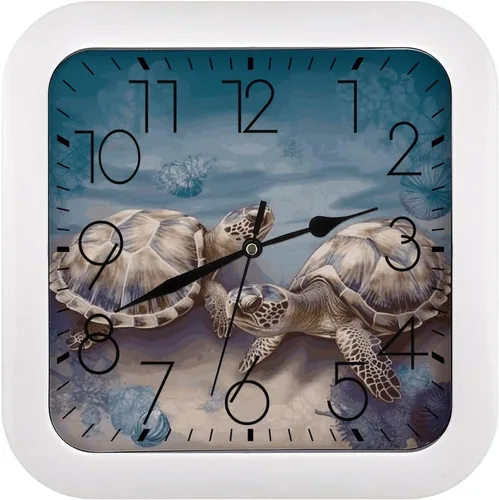 Vista 19 de 10" Square Modern Wall Clock,Americana Flag Deer Print Kitchen Clocks Wall Battery Operated,Silent Non Ticking Unique Funny Cute Wall Clock for