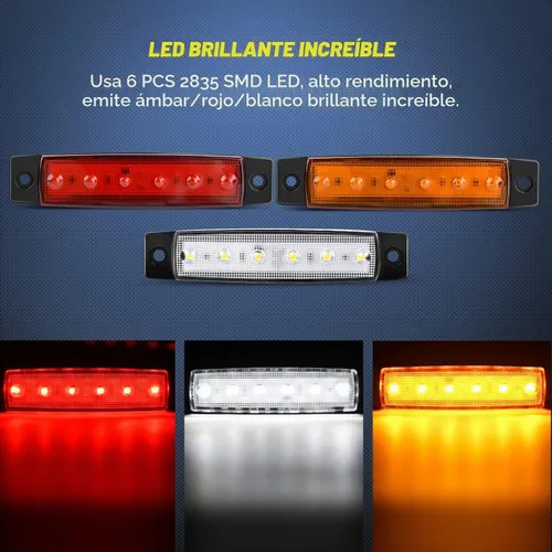 Vista 3 de Nilight Luz de Marcador Lateral 30PCS 3.8 Pulgadas Ámbar Rojo Blanco 6 LED Indicador Luz de Posición Marina Barco Luces de Navegación para Yate