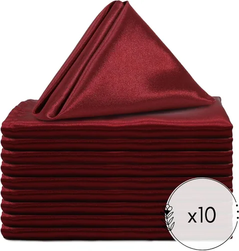 Vista 2 de YOUR CHAIR COVERS - Servilletas de tela de satén lavables de gran tamaño de 20 pulgadas, con dobladillo, reutilizables, para restaurantes, cenas