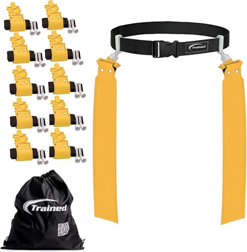 Vista 17 de Trained Cinturones de fútbol con bandera de hombre, juego de fútbol con bandera ajustable para equipos deportivos, entrenamiento y competencia