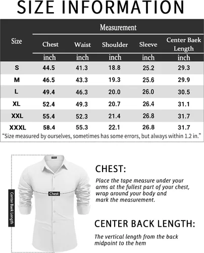 Vista 5 de COOFANDY Camisas de lino de manga larga con botones para hombre