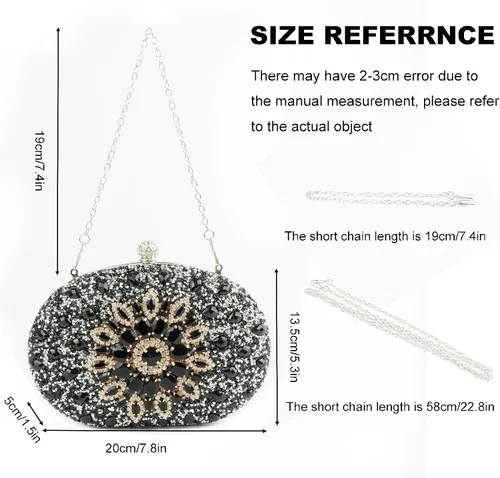 Vista 6 de Ofuleo Women's Handbag Evening Bag Clutch Purse for Wedding Party Prom Weekend Cocktail Homecoming GIfts for Women