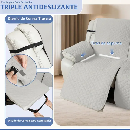 Vista 4 de Arfntevss Fundas de sofá reclinable seccional para sofá reclinable de esquina seccional para perro, lavables, en forma de L, juego de 7 piezas