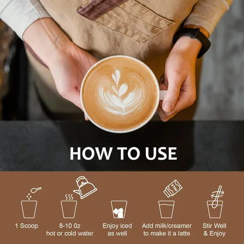 Vista 7 de Café de hongos, 6 hongos orgánicos con melena de león y café Cordyceps para energía sostenida, enfoque mental, digestión y apoyo inmunológico, café
