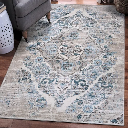 Vista 12 de Luxe Weavers 4620 Marine 2x3 - Alfombra floral envejecida