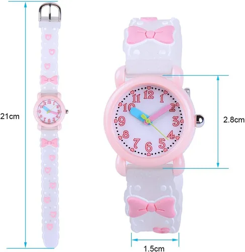 Vista 2 de Venhoo Kids Watches 3D Cute Cartoon Waterproof Silicone Children Toddler Wrist Watches Time Teacher Gifts for 3-10 Ages Girls Boys Little Child