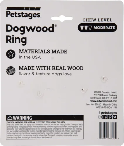 Vista 3 de Petstages Dogwood Ring - Juguete masticable para perros, pequeño (paquete de 2)