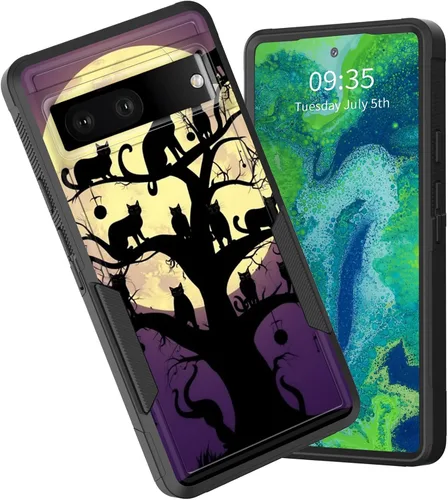 Vista 29 de Funda para Pixel 6A, funda híbrida de doble capa resistente a prueba de golpes de policarbonato duro de silicona suave TPU para Google Pixel 6A
