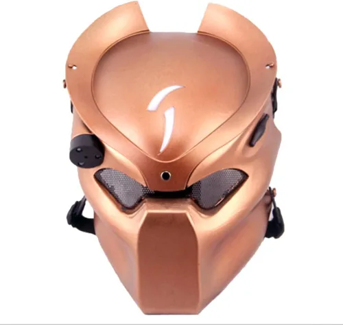 Vista 11 de Máscara de cosplay de Predator de resina para juego, película, Halloween, accesorios de disfraz para fiesta Negro