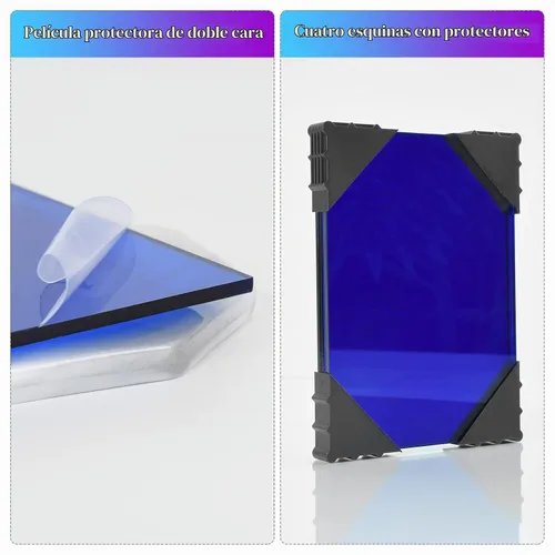 Vista 6 de Paquete de 5 hojas acrílicas de color azul translúcido transparente fácil de cortar para proyectos de arte de bricolaje, manualidades, proyectos