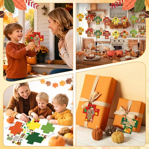 Vista 5 de BeYumi Kit de manualidades de cruz de otoño, 123 piezas de adornos