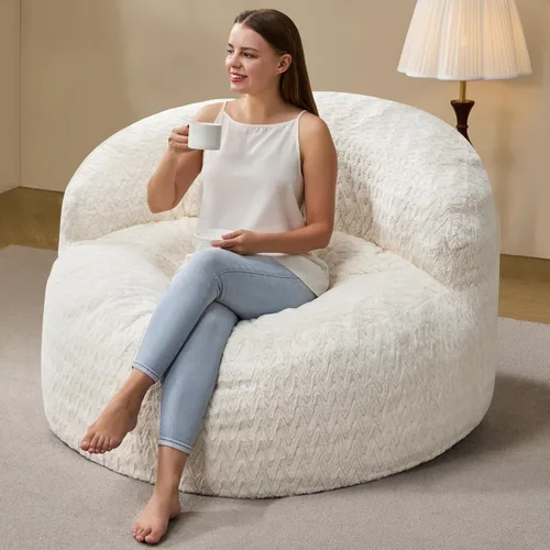 Vista 16 de Hobestluk Adult Bean Bag Chair 3 in 1 Convertible Large Bean Bag Sofa Ash Grey