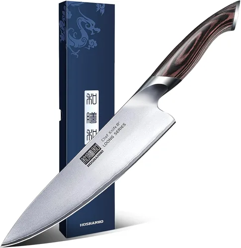Vista 4 de Cuchillo de chef de Damasco de 8 pulgadas, cuchillo de cocina profesional de 67 capas VG-10 Super Steel