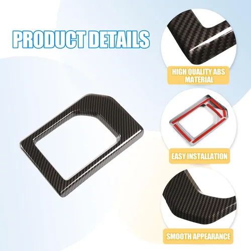 Vista 6 de Compatible con Toyota Tundra 2014-2021 ABS Consola Central Cambio Panel Marco Embellecedor Accesorios de Auto (Estilo Fibra de Carbono)