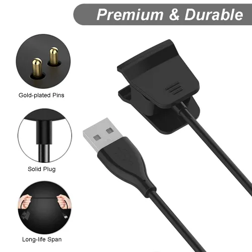 Vista 4 de Emilydeals Cargador para Fitbit Alta HR, cable de carga USB de repuesto para Fitbit Alta HR [2 unidades, 3.3 ft/3.3 pies] (2)