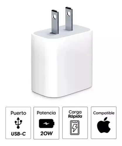 Vista 3 de Cargador Iphone Carga rapida 20w + Cable