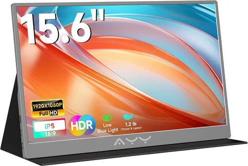 Vista 9 de memzuoix Monitor portátil de 15 pulgadas FHD 1080P 100% sRGB HDR IPS USB-C y HDMI para juegos/Mac/PS5 Pantalla de viaje de 1.4 libras con Negro