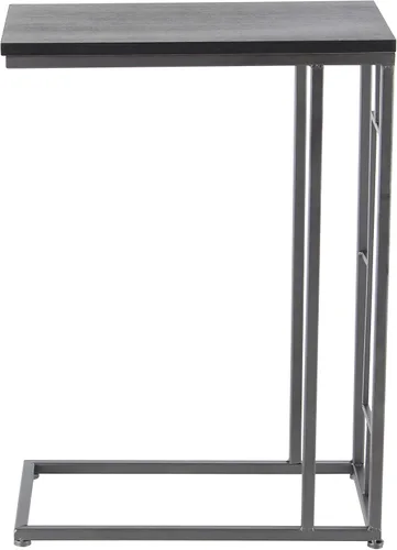 Vista 11 de Deco 79 Mesa auxiliar de metal en forma de C con base de metal negro, mesa auxiliar de 19 x 10 x 26 pulgadas, color negro