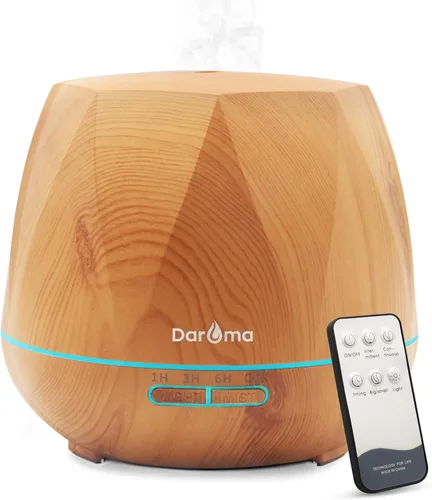 Vista 8 de DAROMA - Difusor de aceite esencial de 18.6 fl oz, control remoto mejorado 6 en 1, humidificador ultrasónico de niebla fría, 7 luces de estado