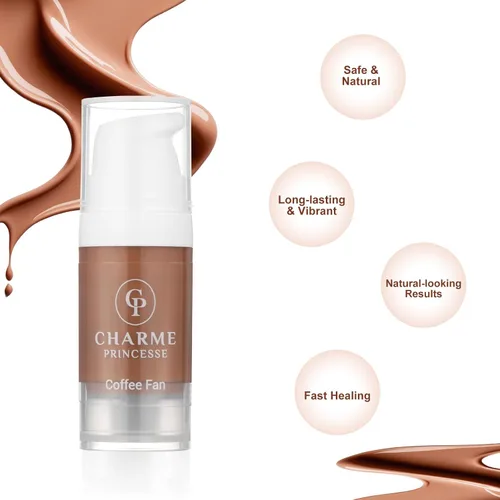 Vista 6 de Charme Princesse Pigmento Tinta Permanente Micropigmento Cosmético Pigmento Delineador de Ojos de Cejas Labios Cosmético Ventilador de Café Pigmento