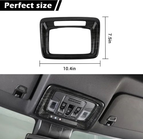 Vista 5 de RT-TCZ Marco de luz de cúpula para consola superior Silverado para Chevy Silverado GMC Sierra 2019 en adelante Accesorios interiores de grano